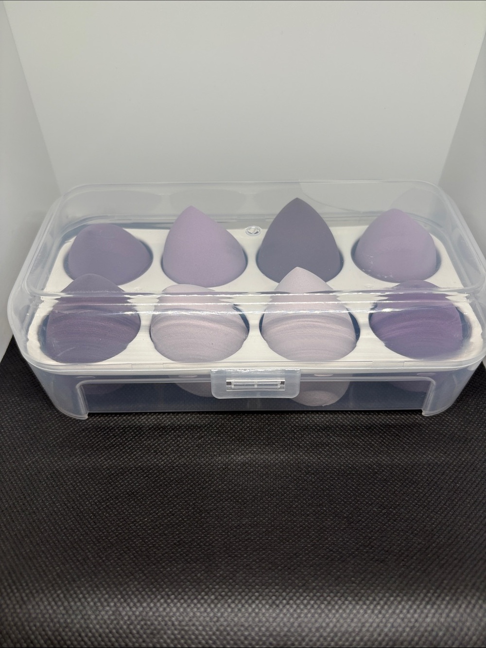 Set of Lavender Makeup Blenders in Clear Storage Case